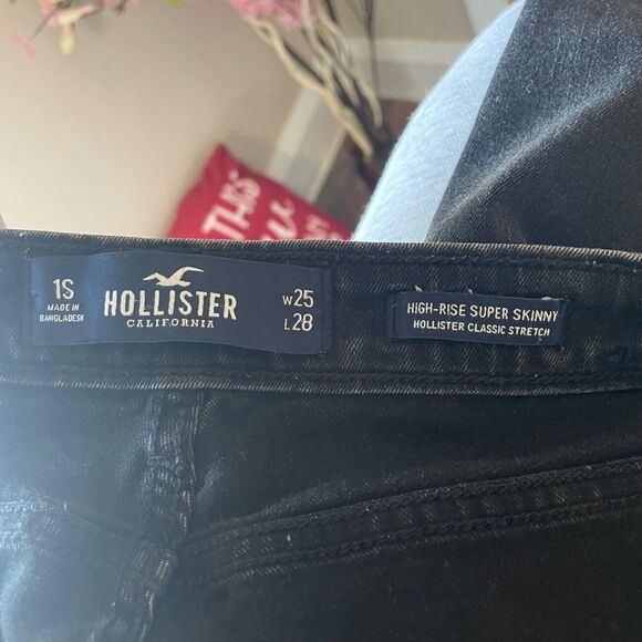 Hollister High Rise Super Skinny Black Denim Jeans Womens Size 1S W25xL28 - Picture 10 of 12